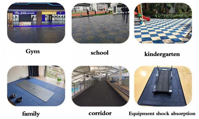 Specjalistyczna podłoga gumowa ciężka 485*485mm / 970*970mm podłoga fitness 10